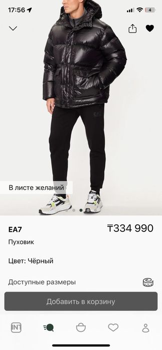 Пуховик Emporio Armani
