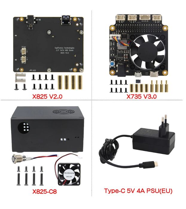 Kit Raspberry PI 4 model B 8GB Combo card 128GB integrare SSD SATA 2.5