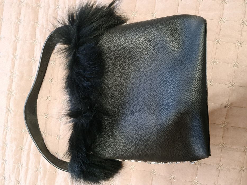 Страхотна чанта 2в 1 с косъм