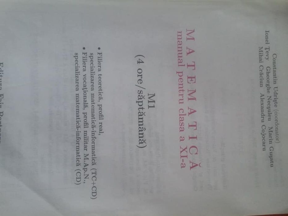 Matematica M1 clasa XI Udriste
