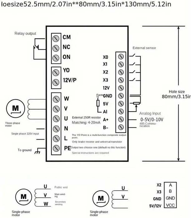 Convertor de frecventa, 0,4-0.75KW, 220V trifazic, 50hz-400hz Nou!