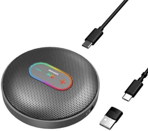 Нов настолен NEEWER UM04 кондензаторен USB микрофон 360° AI шумопотискане 24-bit RGB
