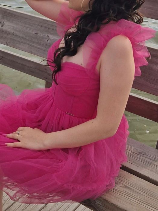 Rochie ocazie tull roz