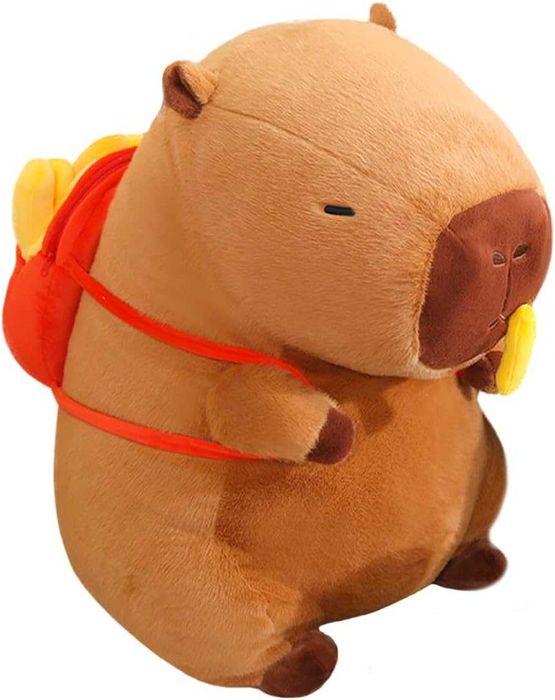 Плюшена играчка Капибара с раничка Mc Donalds и пържени картофки 30 см