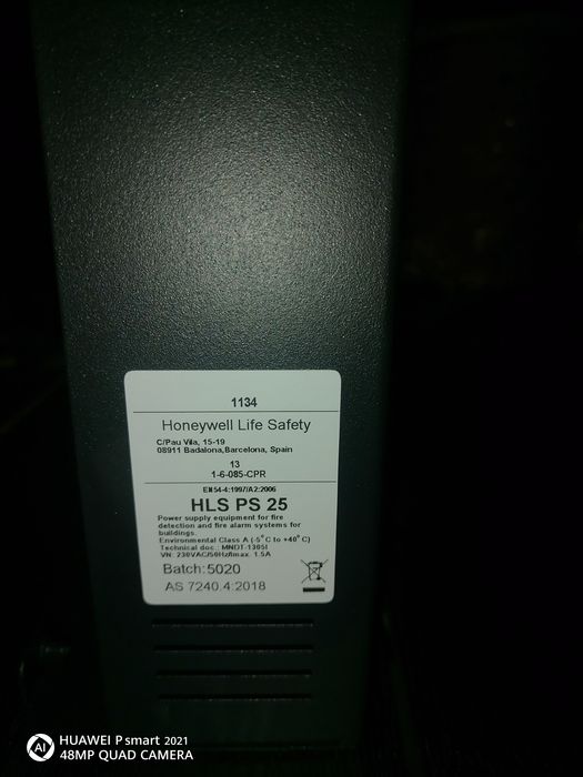 Vand sursa alimentare   Honeywell EN54-4, 24VDC,2,5A,iesire 24V.