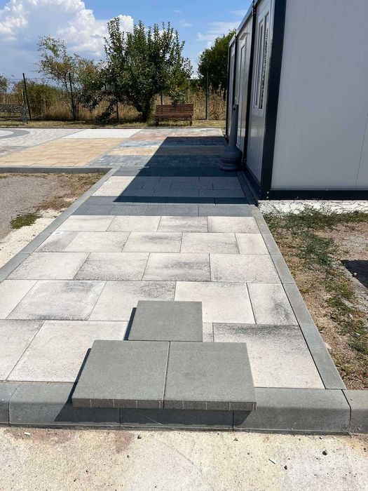 Градинска тротоарна плоча 40x40x5см, цвят: сив