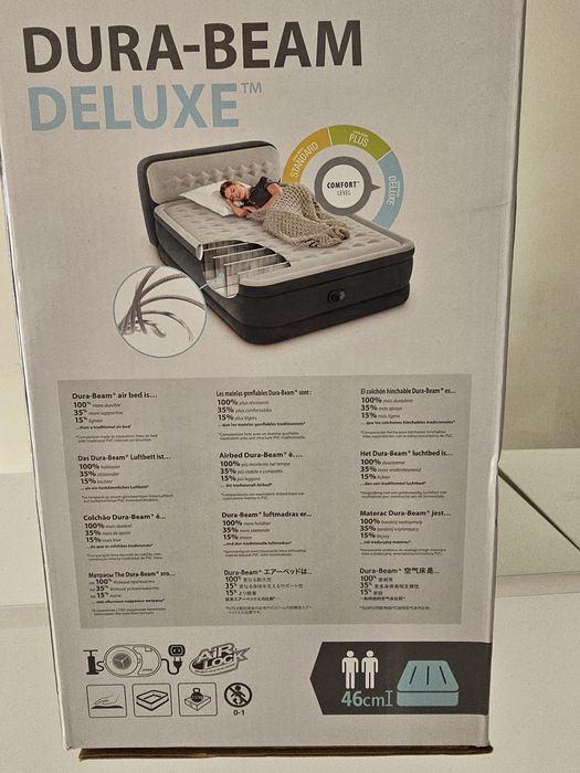 Надуваемо легло легла матрак с облегалка Луксозно Intex