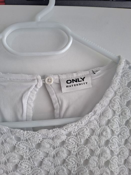 Бяла блуза за бременни Only Maternity