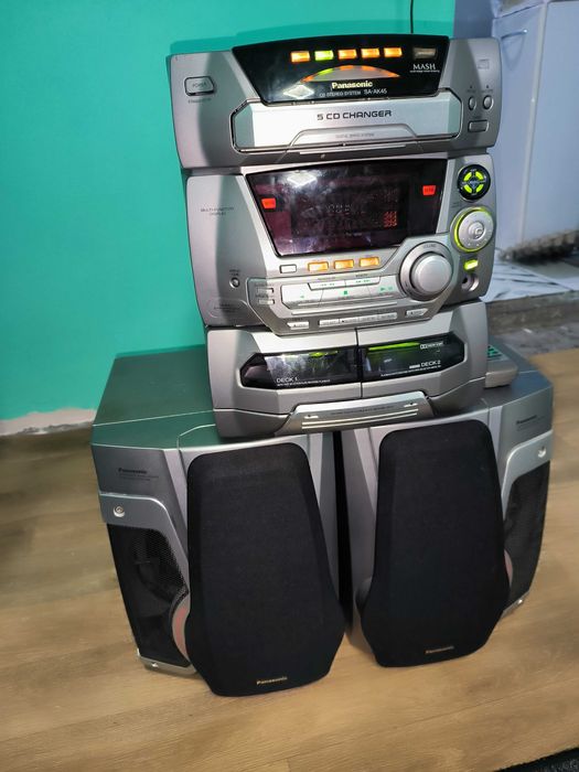 МОЩНА Panasonic аудио система – 5 CD, бас, дистанционно | ПЕРФЕКТНА
