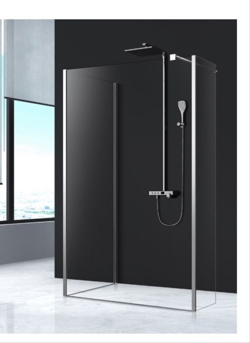 Paravan de dus Nou, Trixie 90 x 118 x 30 x 190 cm, din 3 elemente fixe