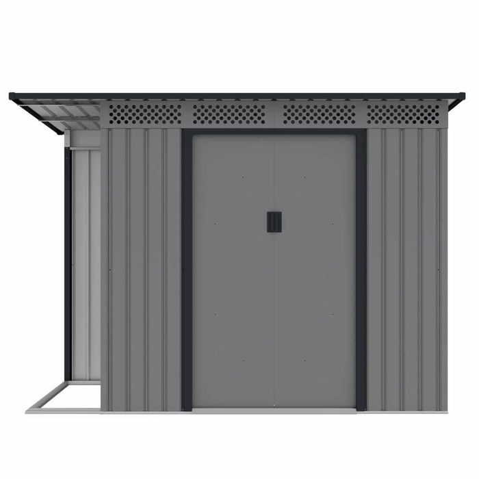 Casuta magazie de gradina 257x142x184 cm, usi culisante, baza metalica