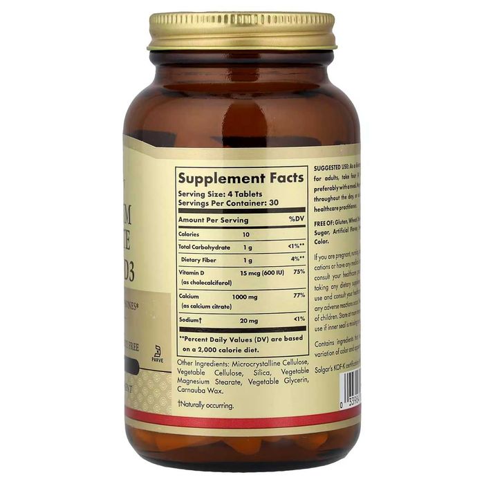 Solgar Calcium Citrate with Vitamin D3 120 Tablets