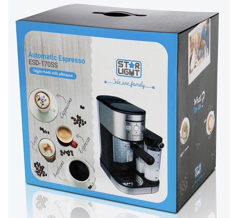 Espressor manual Star-Light ESD-170SS, espresso, cappuccino, caffe latte. Putere 1470W, 15 Bar