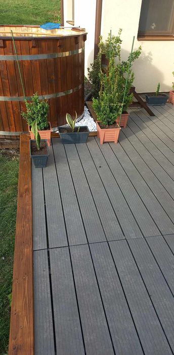Placa deck, terasa, culoare gri, material wpc