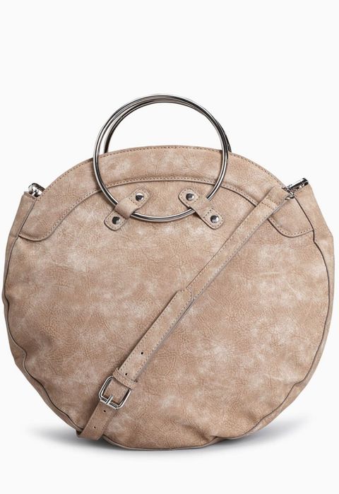 Next, кръгла чанта от изкуствен велур, Бежов