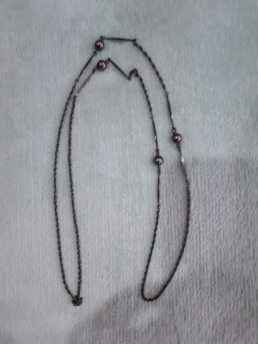 Продам ожерелье.Цепочка из чёрного серебра и чёрным жемчугом