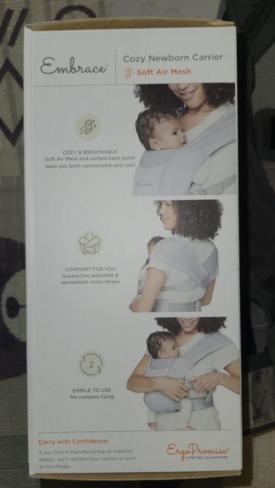 Ergobaby Embrace Soft Air Mesh хибридна раница бебе и дете до 11.3кг.