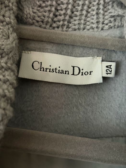 Сиво Вълнено палто Christian Dior