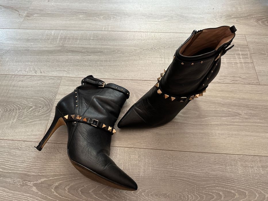 Botine Liu Jo negre piele cu tinte aurii