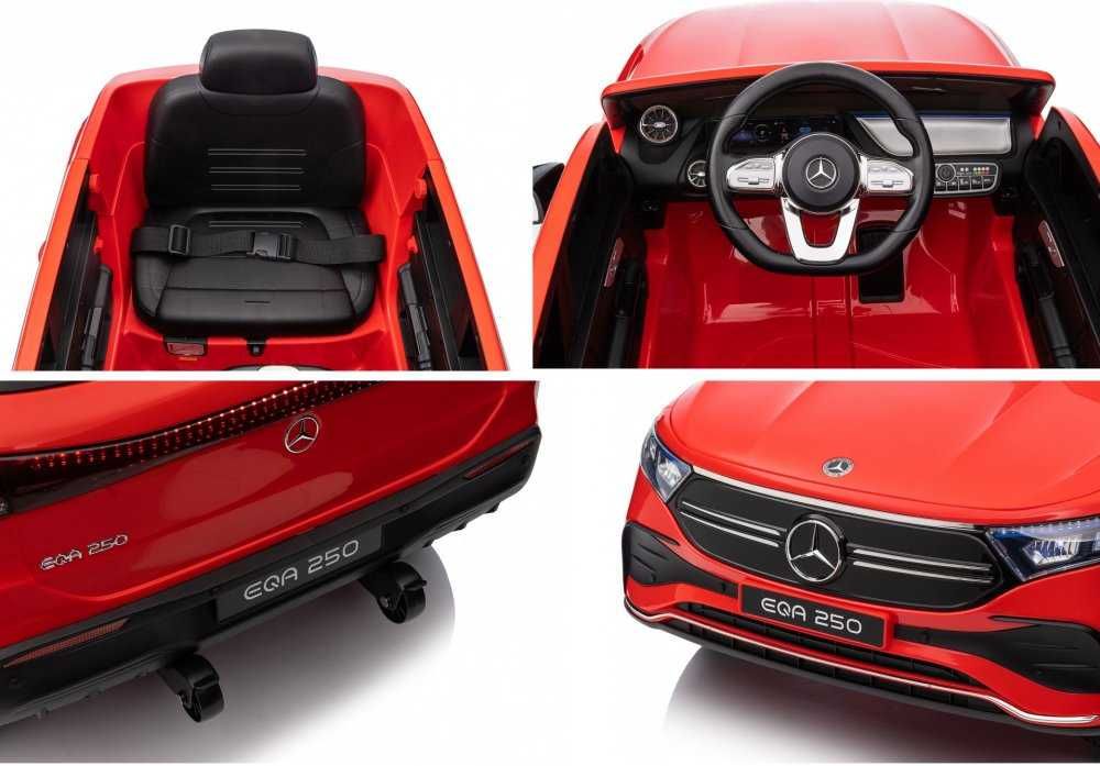 Masinuta electrica pentru copii cu licenta Mercedes Benz EQA Red,telecomanda 2,4G,roti EVA,scaun din piele,