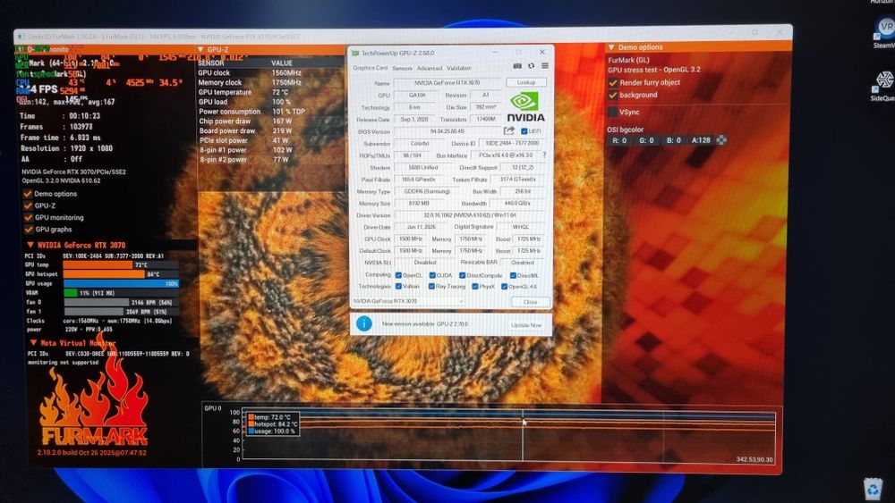 RTX 3070  8GB GDDR6.