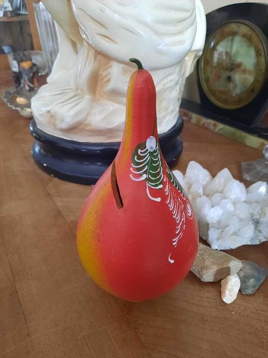 Pușculița din ceramica pictata, suvenir Slanic Moldova 1969