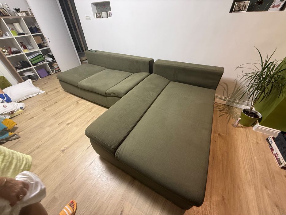 Vand canapea coltar extensibil cu lada depozitare