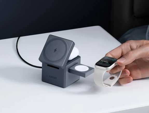 Anker зареждащо кубче 3в1 - Apple Watch, iPhone, Airpods с MagSafe