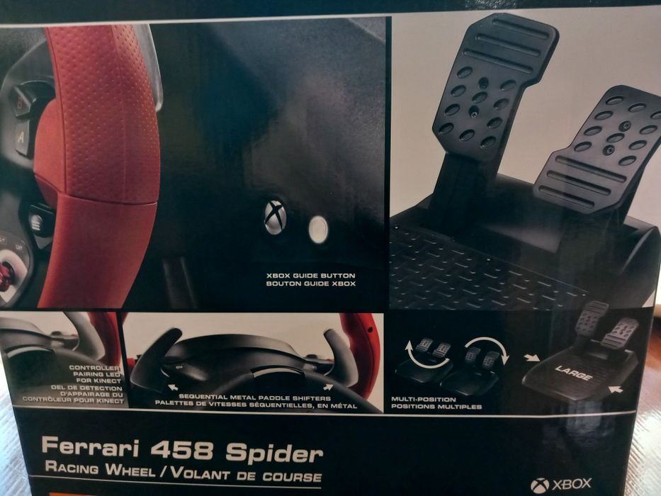 Волан с педали Thrustmaster - Ferrari 458 Spider, черен/червен