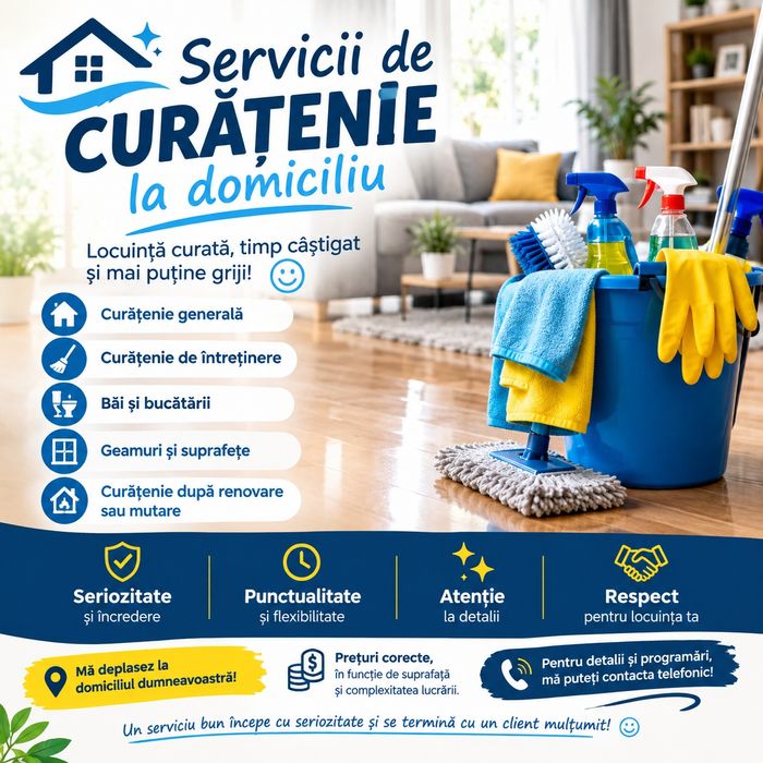 Servicii de curatenie la domiciliu