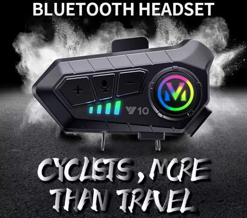Sistem Bluetooth Casca Moto HandsFree Bluetooth 5.3, reducere a zgomotului, control vocal, raza actiune 20 m, USB-C, IPX6 , 85 × 35 mm, negru