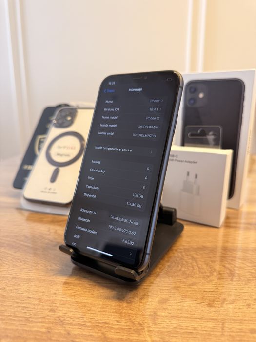 IPhone 11 de 128GB ca NOU cu 100% Sănătate Baterie / Folie Husă și Încărcător 35w nou