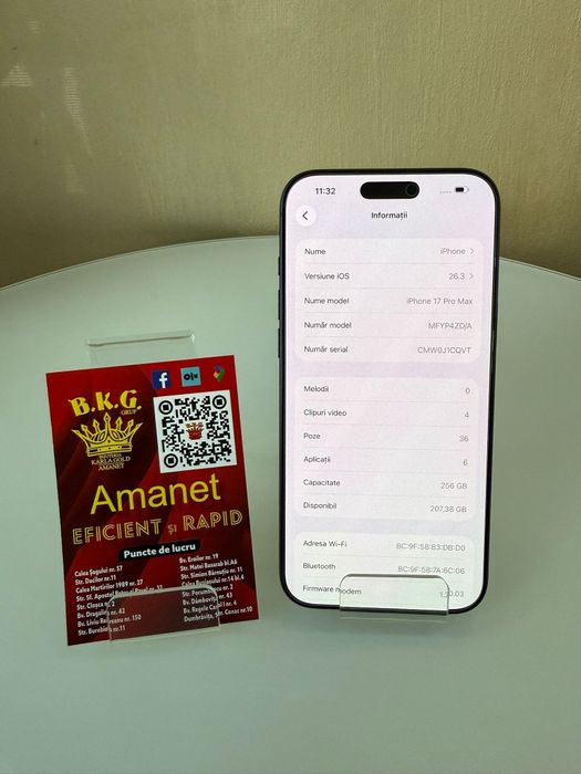Iphone 17 Pro Max 100% 256gb Amanet BKG