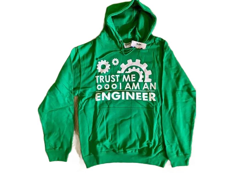 AWDis JH001 суитшърт с качулка "Trust Me I Am An Engineer", нов, S