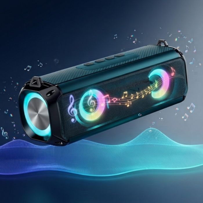 Преносима Bluetooth колонка – Безжичен високоговорител с LED светлини