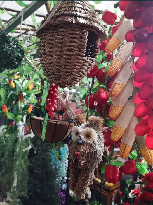 Искусственая трава, сухоцветы