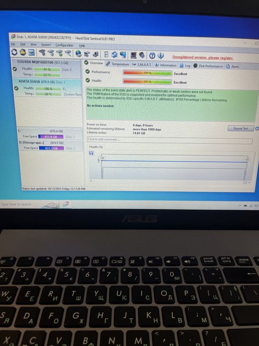 Лаптоп ASUS подобрен работи отлично