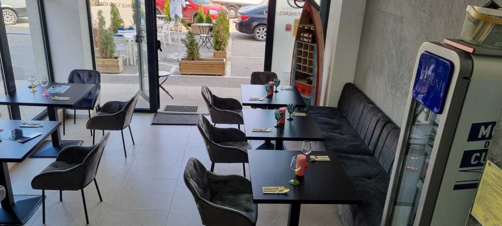 Mese cu blat din pal melaminat si picior fonta, pentru bar, pizzerie