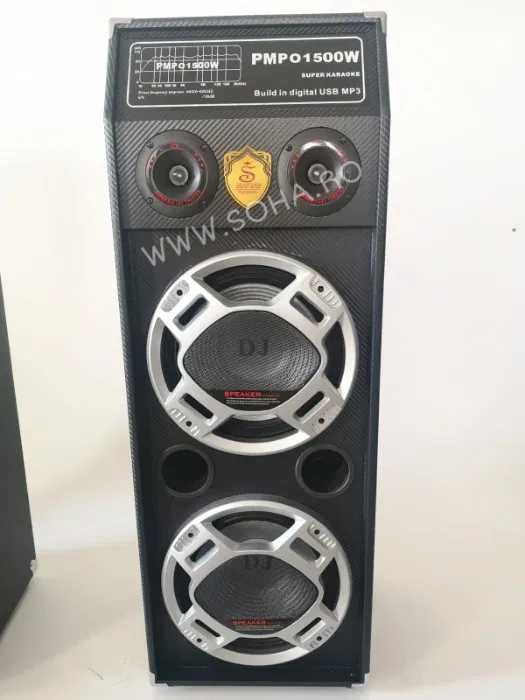 Boxe active Smart Bass 2304, 1500W,bass 25cm Microfon wi-fi Bluethooth