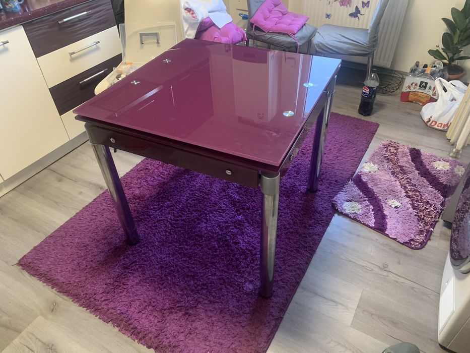 Vand masa extensibila din sticla securizata