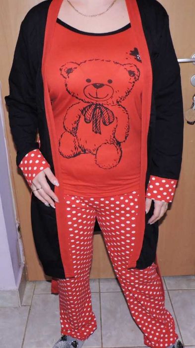 Pijamale dama bumbac 3 piese