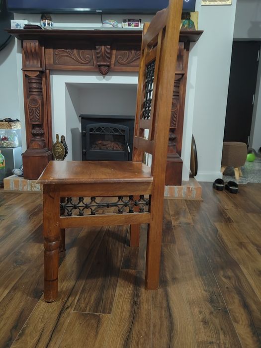 Vand masa living lemn masiv si fier forjat Indiana