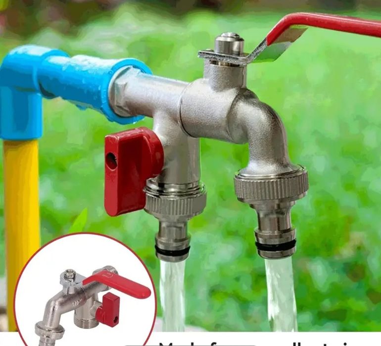 Садовый кран нержавеющий