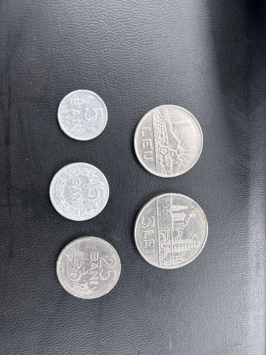 Moneda  de 1 Leu 1966.monede a 15 bani 1975.moneda 25 bani 1966