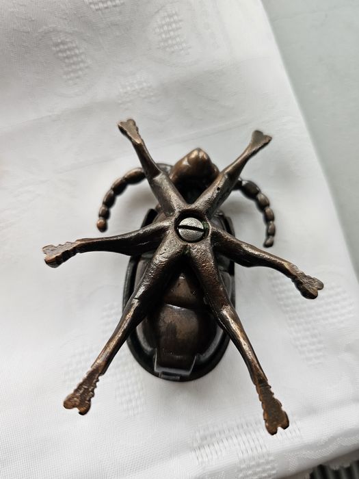 Scrumiera vintage din alama , trincket box scarabeu