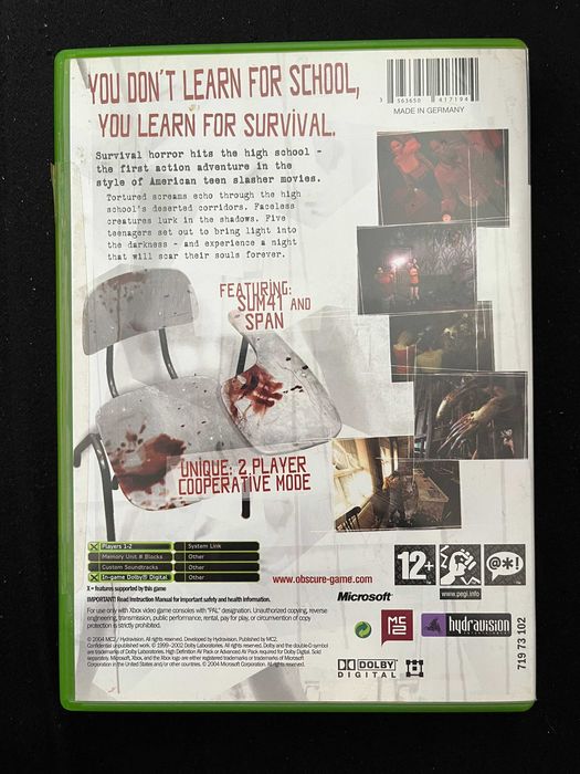 Obscure PAL за XBOX Original