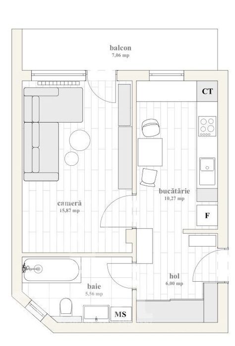 Apartament 1 camera NOU Borhanci zona TCI