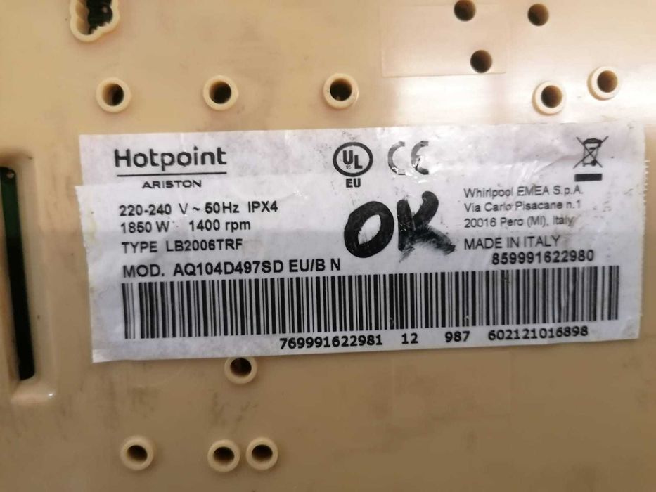 Placa electronica masina de spalat Hotpoint Aqualtis AQ104D497SD/R23