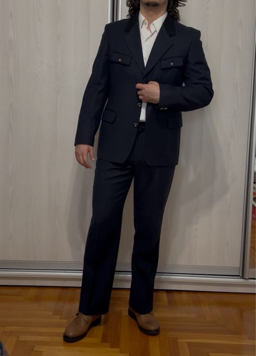 Costum intreg din lână, bleumarin, stil bavarez