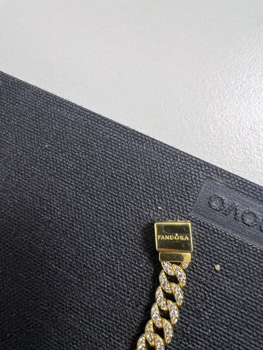 Brățară cu lanț cuban pavé Placare din aur de 14 k